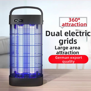 Lampa electrică antițânțari cu șoc electric - lampă UV - plug-in - pentru încăperi 61 m²+ - plasă din aliaj nichel-zinc-fier - carcasă ABS