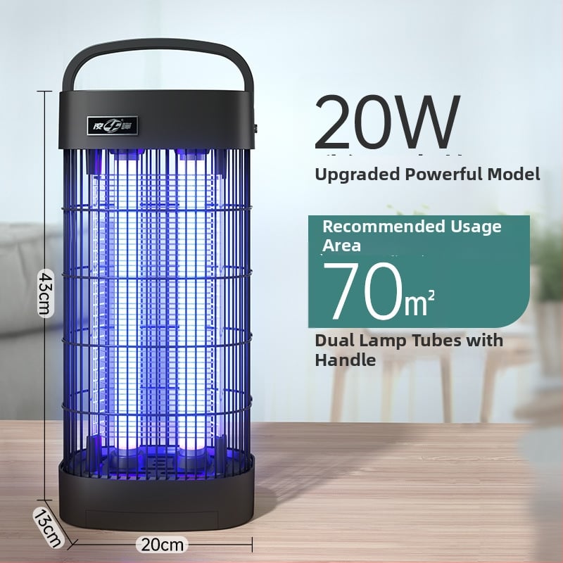 Lampa electrică antițânțari cu șoc electric - lampă UV - plug-in - pentru încăperi 61 m²+ - plasă din aliaj nichel-zinc-fier - carcasă ABS