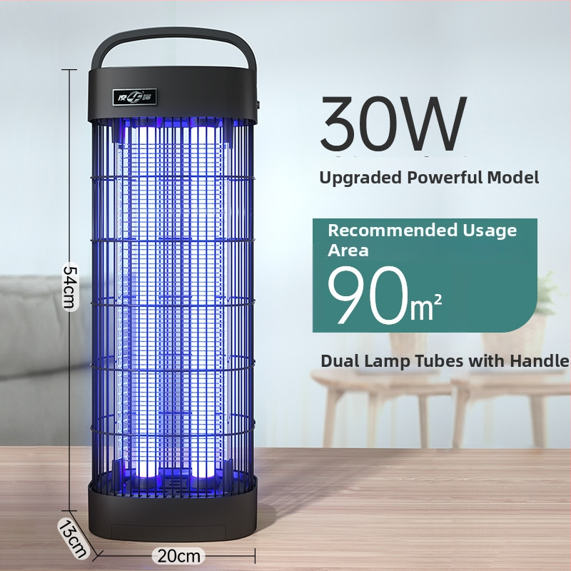 Lampa electrică antițânțari cu șoc electric - lampă UV - plug-in - pentru încăperi 61 m²+ - plasă din aliaj nichel-zinc-fier - carcasă ABS