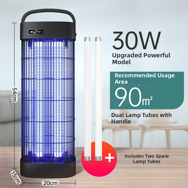 Lampa electrică antițânțari cu șoc electric - lampă UV - plug-in - pentru încăperi 61 m²+ - plasă din aliaj nichel-zinc-fier - carcasă ABS