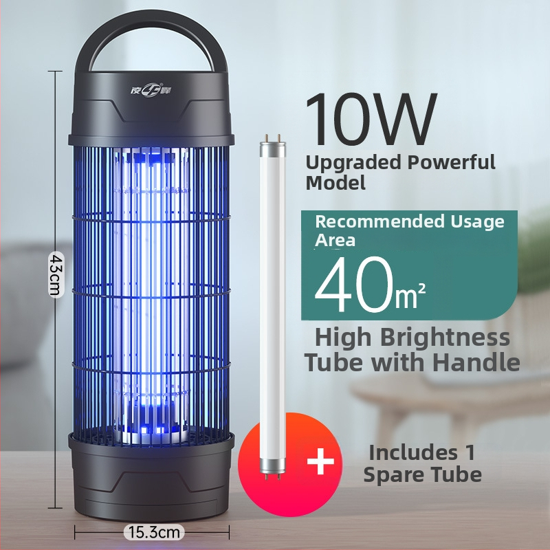 Lampa electrică antițânțari cu șoc electric - lampă UV - plug-in - pentru încăperi 61 m²+ - plasă din aliaj nichel-zinc-fier - carcasă ABS