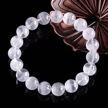 Kristalna narukvica s kristalom duha; unisex, prirodni stil; materijal: kristal duha; prerada: brušenje i poliranje; oblik: rasute perle