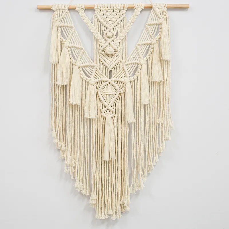 Pamuk goblen zidni ukras, ručno tkan, boemskog stila, pravokutni oblik, dekor dnevnog boravka i spavaće sobe.