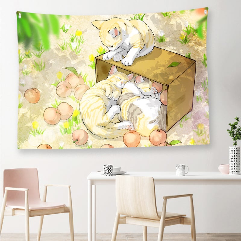 Tapiserie de fundal personalizabilă pentru streaming, poliester, ţesută cu maşina, formă dreptunghiulară, model cartoon/Anime, spălare manuală