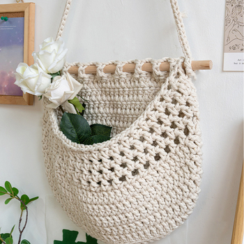 Ručni tkanа zidna goblena s mrežom za pohranu – pamuk, udio vlakna 30-40%, suvremeni minimalistički stil, jednobojni uzorak, pogodna za dnevni boravak, spavaću sobu ili restoran