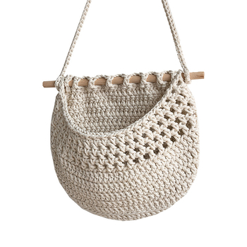 Ručni tkanа zidna goblena s mrežom za pohranu – pamuk, udio vlakna 30-40%, suvremeni minimalistički stil, jednobojni uzorak, pogodna za dnevni boravak, spavaću sobu ili restoran