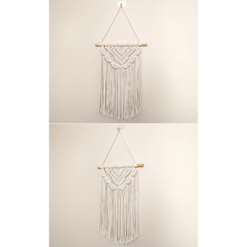 Boemski ručno tkan goblen s resama, nepravilan oblik; Poliester 81–90%, Pamuk 20%