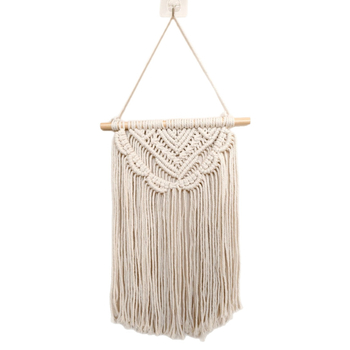 Boemski ručno tkan goblen s resama, nepravilan oblik; Poliester 81–90%, Pamuk 20%