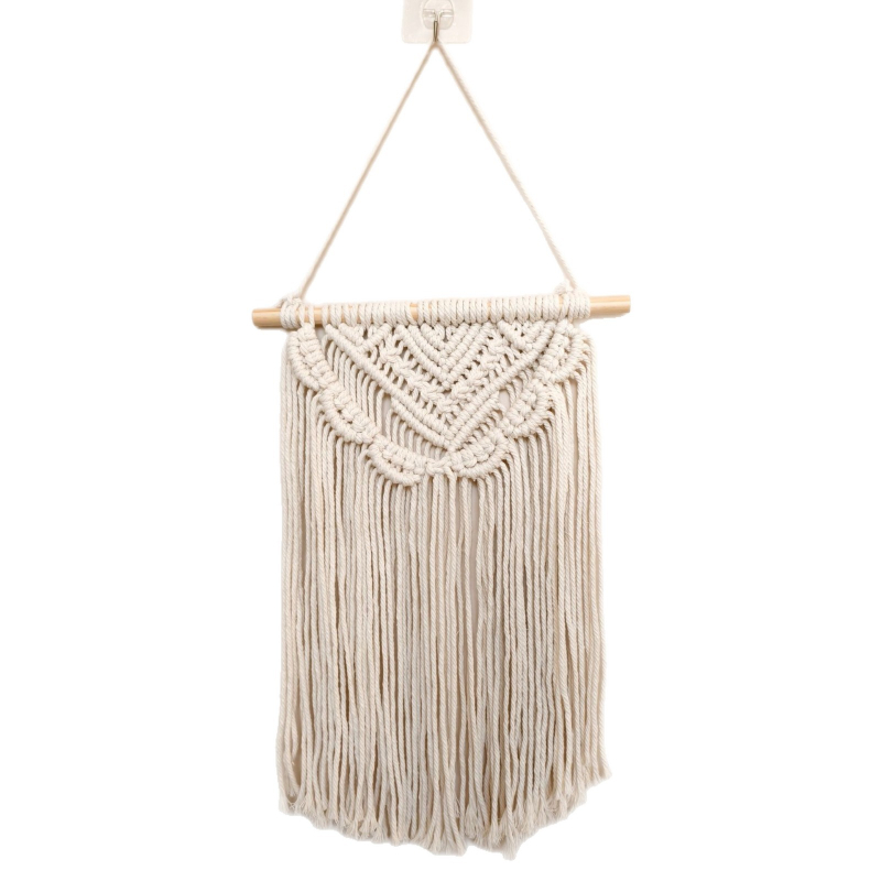 Boemski ručno tkan goblen s resama, nepravilan oblik; Poliester 81–90%, Pamuk 20%