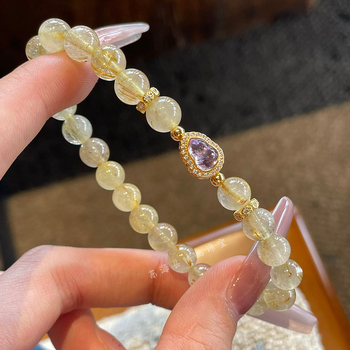 Narukvica s kristalnim perlama, bez bočnih kamenja, kristalni materijal, podrijetlo Lianyungang Donghai County, kineski stil