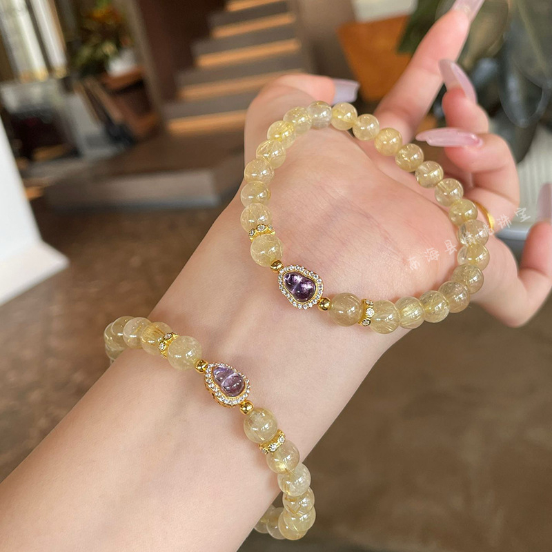 Narukvica s kristalnim perlama, bez bočnih kamenja, kristalni materijal, podrijetlo Lianyungang Donghai County, kineski stil