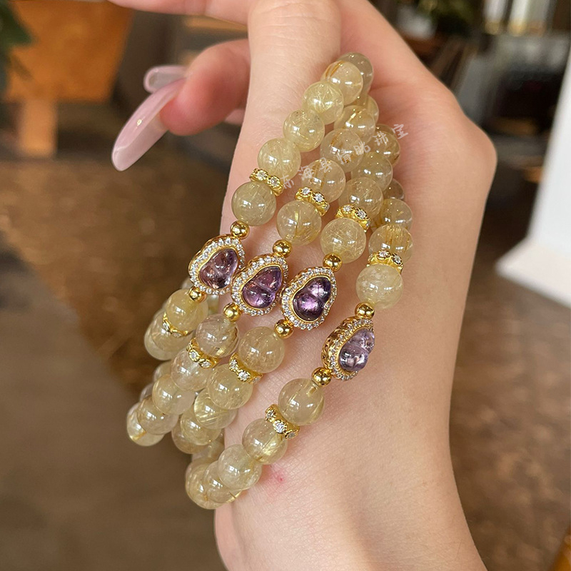 Narukvica s kristalnim perlama, bez bočnih kamenja, kristalni materijal, podrijetlo Lianyungang Donghai County, kineski stil