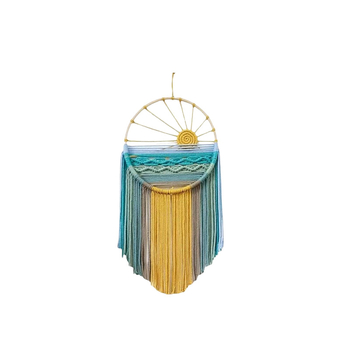 Tapiserie boemă din bumbac – țesută manual, decor pentru perete, formă pătrată