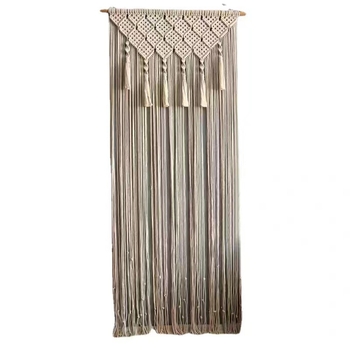 Ručni pleteni pamuk zavjesa-gobelén za vrata, pravokutni oblik, prugasti uzorak, za dnevni boravak
