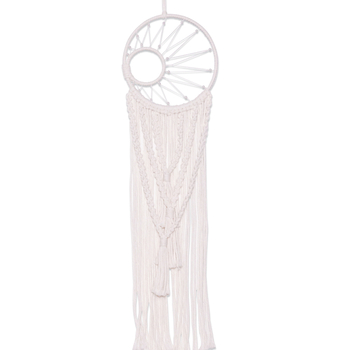 Gobeljn u skandinavskom stilu, kružni, ručno tkan pamuk konac, motiv Sunce-Mjesec-Zvijezda, zidna dekoracija