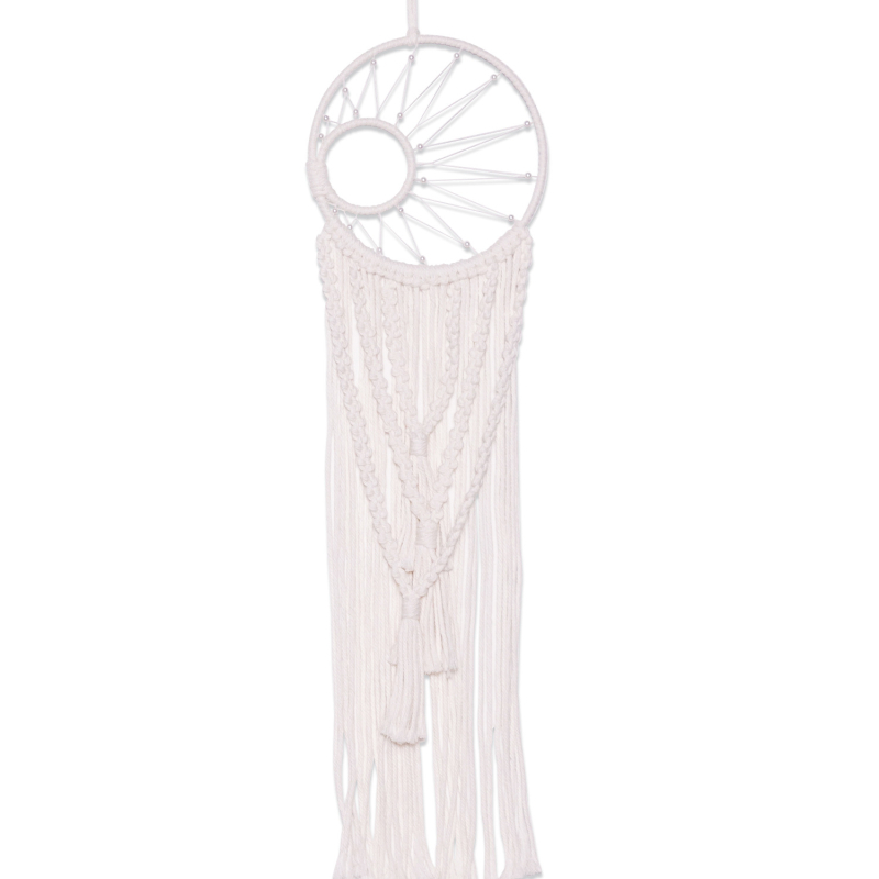 Gobeljn u skandinavskom stilu, kružni, ručno tkan pamuk konac, motiv Sunce-Mjesec-Zvijezda, zidna dekoracija