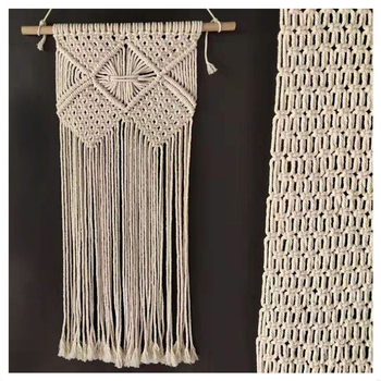 Tapiserie țesut manual din bumbac, stil pastoral, formă dreptunghiulară, model în dungi