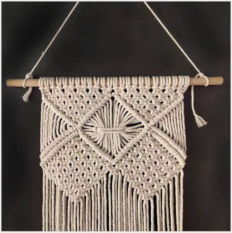 Tapiserie țesut manual din bumbac, stil pastoral, formă dreptunghiulară, model în dungi