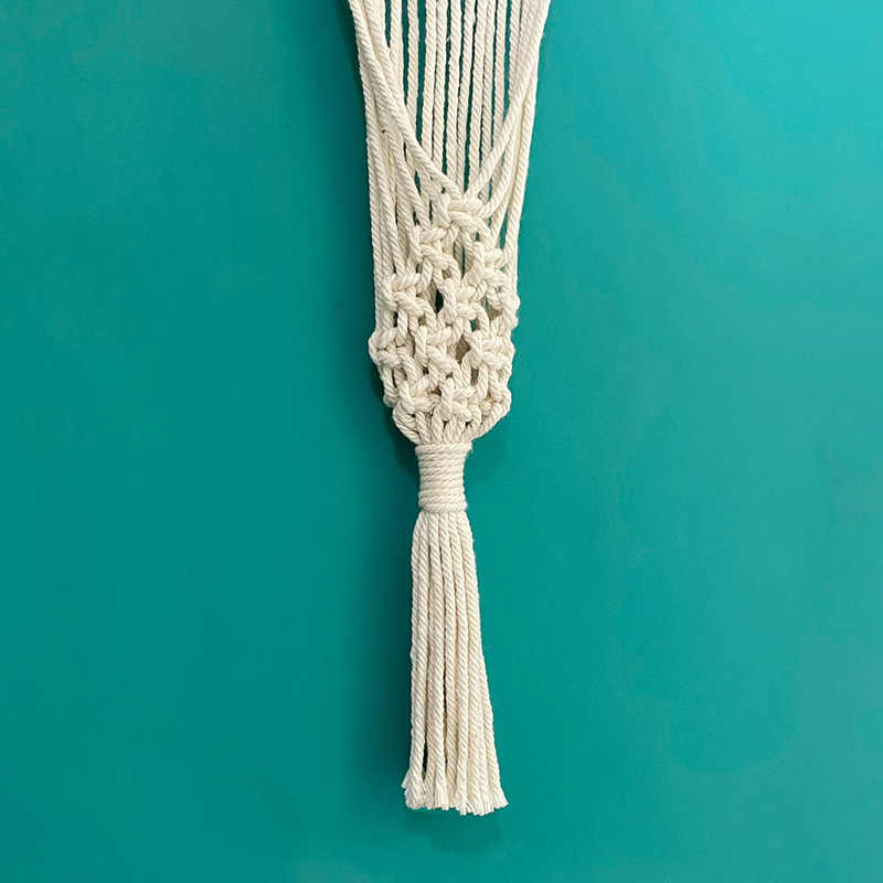 Ručni pamučni goblen s mrežastim džepom; boemski nordijski stil za zidnu dekoraciju.