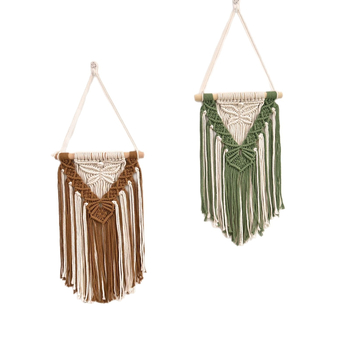 Boemska zidna tapiserija - ručno tkana pamukovim užetom, zidna viseća s resama