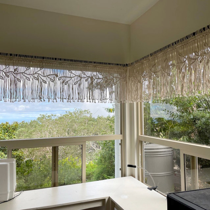 Vrata zavjesa goblen, 100% pamuk, ručna izrada, skandinavski stil, pravokutni oblik, jednobojni uzorak