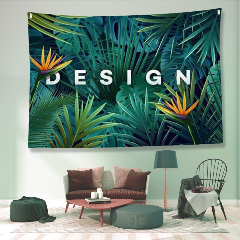 Tapiserija s karikaturalnim stilom, pejzažni uzorak, pravokutni oblik, strojno tkanje od poliester tkanine