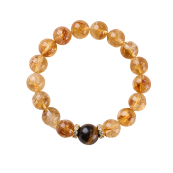 Ručna narukvica s Citrine kuglicama, vintage stil, geometrijski oblik, Feiyi