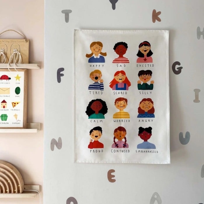 Pamučni zidni goblen, skandinavski stil, pravokutnog oblika, uzorak ljudske figure, digitalni toplinski prijenos