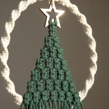 Zidni goblen s božićnim drvetom, ručno tkan, nordijski stil, poliester-pamučni materijal, pravokutni oblik