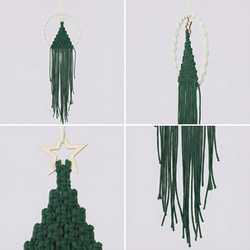 Zidni goblen s božićnim drvetom, ručno tkan, nordijski stil, poliester-pamučni materijal, pravokutni oblik