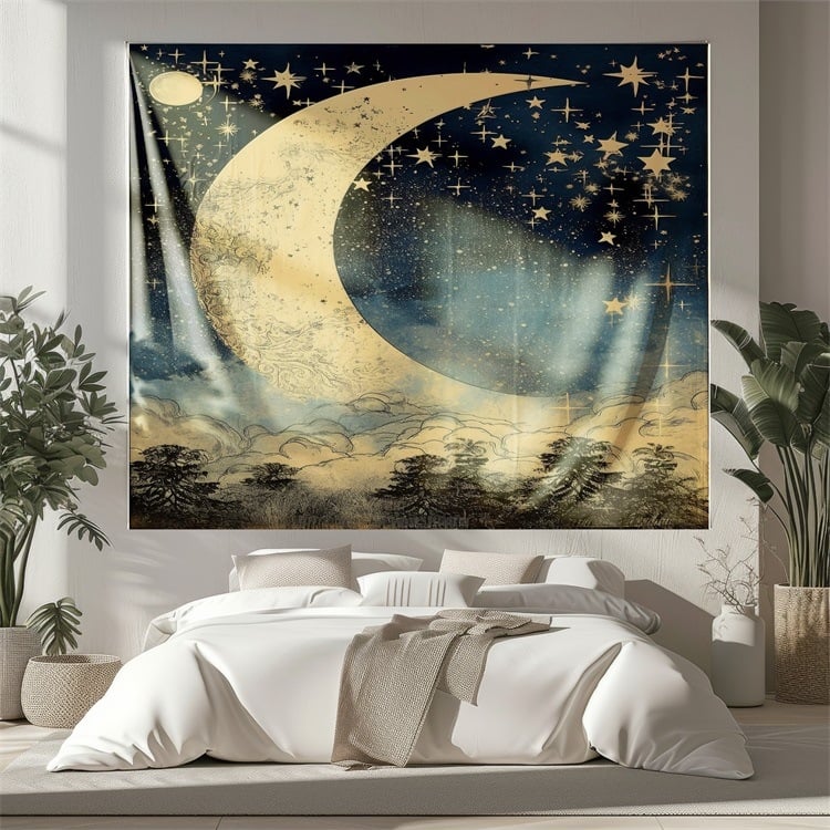 Zidni goblen s pejzažnim uzorkom, strojno tkanje, pravokutni oblik, materijal poliester vlakna, glavni udio pamuka 91–100%