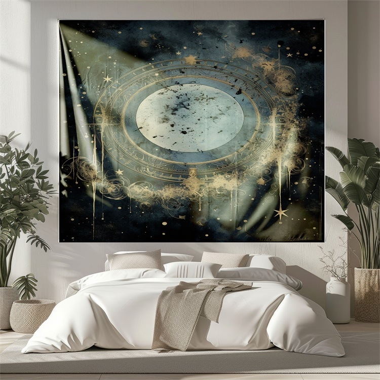 Zidni goblen s pejzažnim uzorkom, strojno tkanje, pravokutni oblik, materijal poliester vlakna, glavni udio pamuka 91–100%