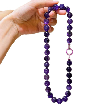 Браслет с кристал от аметист, стил природа, без странични камъни, пролет 2025 издание