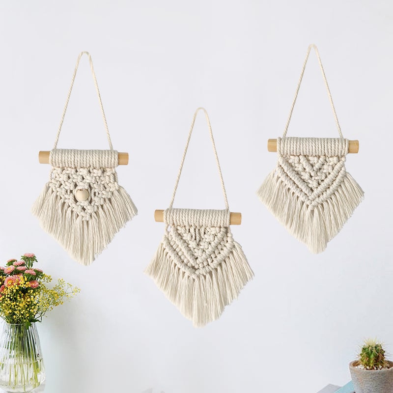 Ručni tkan pamuk goblen, pravokutnog oblika, jednofarbni uzorak, nordijski stil, dekor za dječju sobu