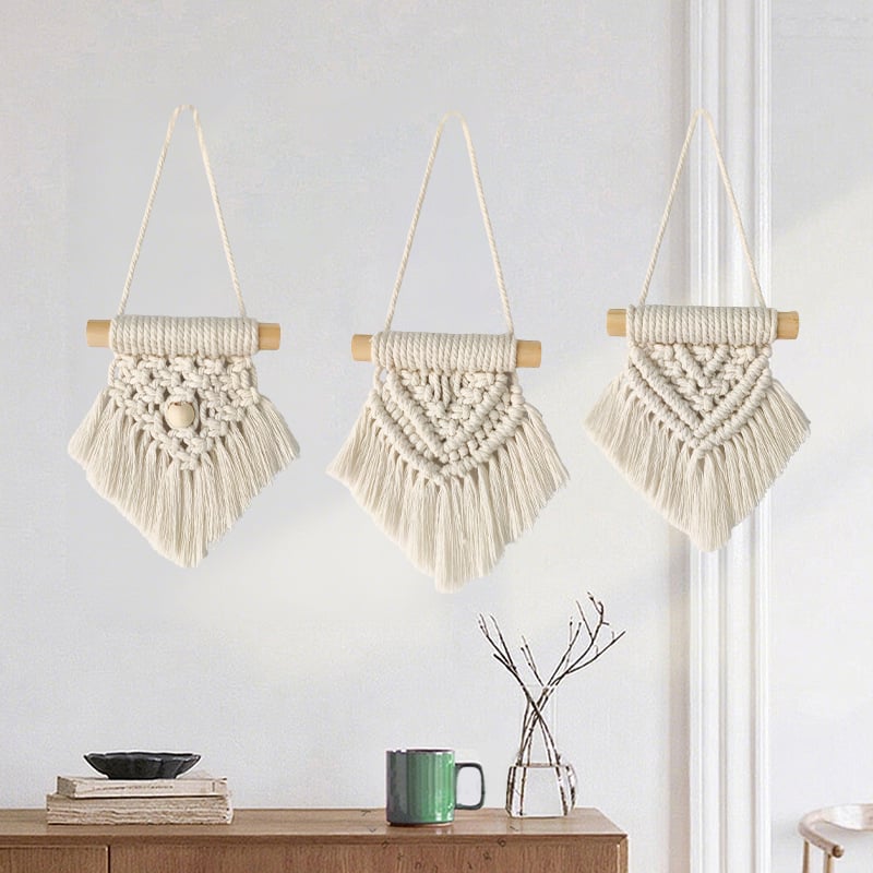 Ručni tkan pamuk goblen, pravokutnog oblika, jednofarbni uzorak, nordijski stil, dekor za dječju sobu