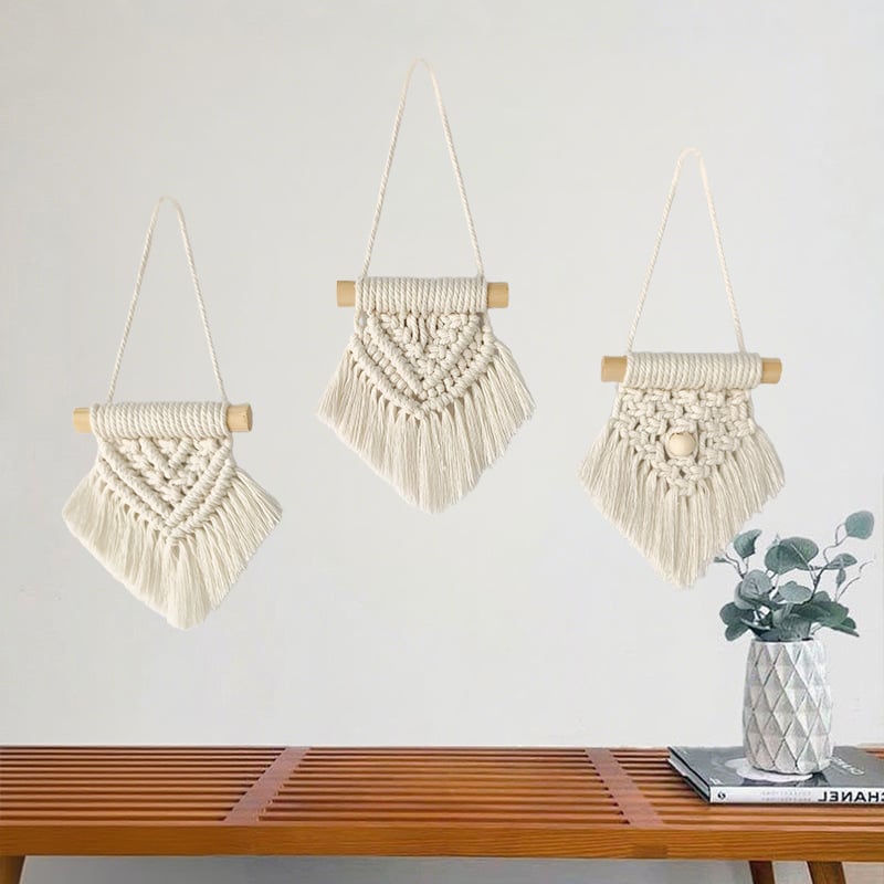 Ručni tkan pamuk goblen, pravokutnog oblika, jednofarbni uzorak, nordijski stil, dekor za dječju sobu