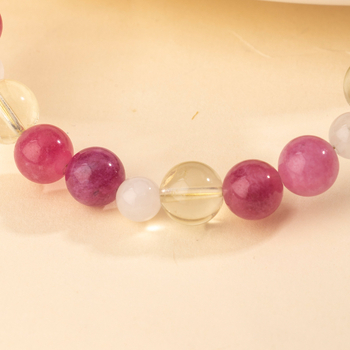 Narukvica od prirodnog ružičastog kristala, bez bočnih kamenova, Xinjiang podrijetlo, certifikat