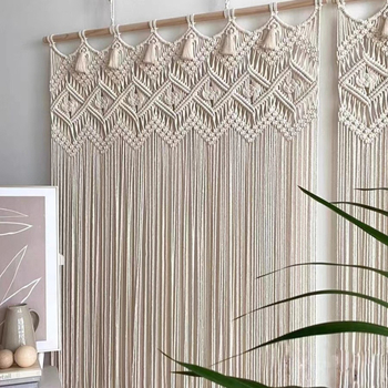 Βαμβακερή χειροποίητη υφαντή κουρτίνα πόρτας, μποέμ στυλ, μοτίβ Cartoon/Anime, δυνατότητα παραμετροποίησης