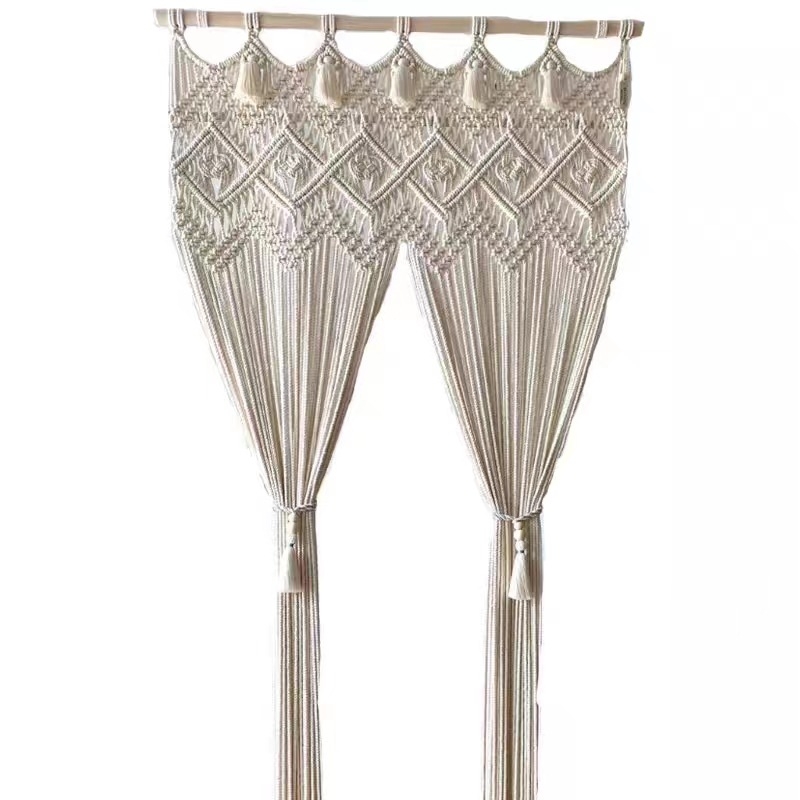 Βαμβακερή χειροποίητη υφαντή κουρτίνα πόρτας, μποέμ στυλ, μοτίβ Cartoon/Anime, δυνατότητα παραμετροποίησης