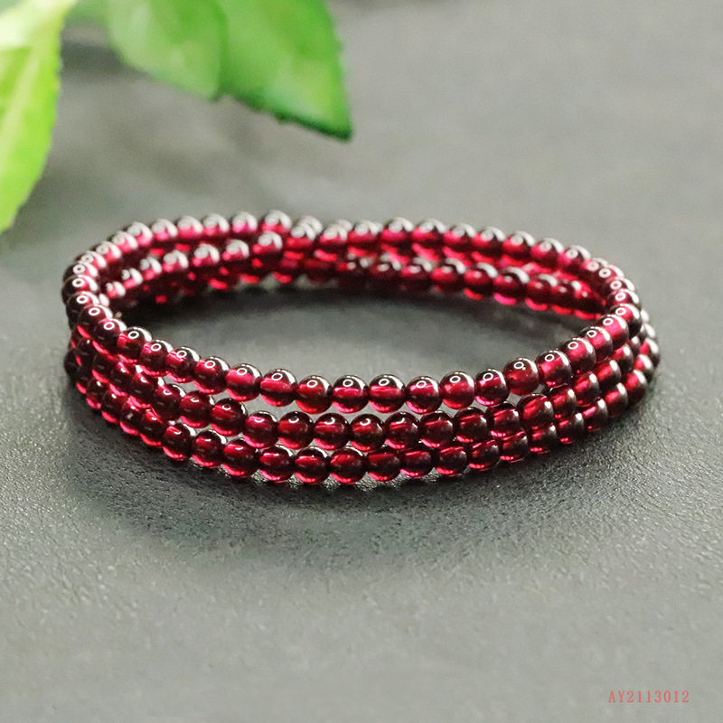 Narukvica Aiyu od prirodnog granata 6A, polirani završetak, geometrijski stil, za žene, ljetna kolekcija 2024