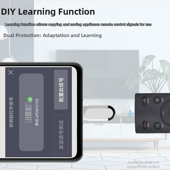R-05 Infrasarkanais tālvadības pults viedtālrunim ar mācīšanās funkciju — Saskarne Type-C/Micro-USB/Lightning; Diapazons 5–12 m; Saderīgs ar Android/IOS