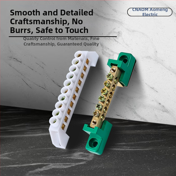 Gao Qiao tipa vara šīna, vienas rinda, 7 caurumu terminālis, sadales kārta ar korpusu, 5 caurumu kabelu josla