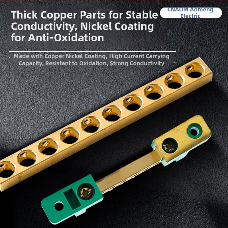 Gao Qiao tipa vara šīna, vienas rinda, 7 caurumu terminālis, sadales kārta ar korpusu, 5 caurumu kabelu josla