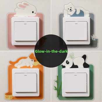 Fosforesējošs slēdža uzlīme, PVC materiāls, mūsdienīgs vienkāršs stils, piemērots viesistabai, guļamistabai un ieejai