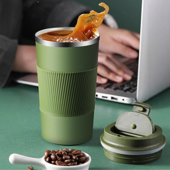Termos čaša od nehrđajućeg čelika sa silikonskim omotačem, Leisure stil, 304 nehrđajući čelik, mucr
