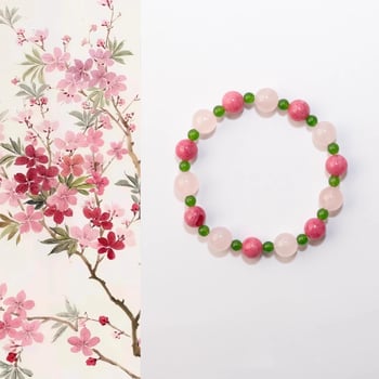 Narukvica od Hetian jade i ružičastog kvarca za žene, ručna izrada, novi kineski stil, geometrijski dizajn, dodatak za ruke