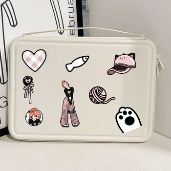 8 lakštų lipdukų rinkinys DIY dienoraščiui ir telefono dėklo dekoravimui; prekės ženklas Tu; medžiaga: PVC lipdukai; stilius: piešiniai; procesas: lipinimas ir spausdinimas