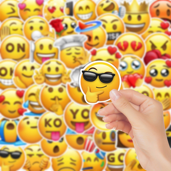 52 vnt karikatūrinių emoji lipdukų rinkinys telefonui ir planšetei – PVC spausdinti lipdukai