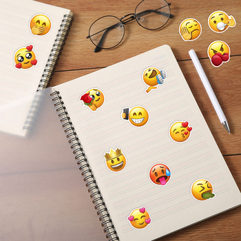 52 vnt karikatūrinių emoji lipdukų rinkinys telefonui ir planšetei – PVC spausdinti lipdukai