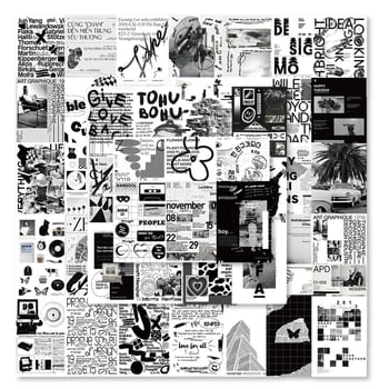 Σετ αυτοκόλλητων κολάζ τέχνης, 60 τεμάχια, αυτοκόλλητα με κόλλα, σκανδιναβικό στυλ, εκτύπωση — Tu Yu